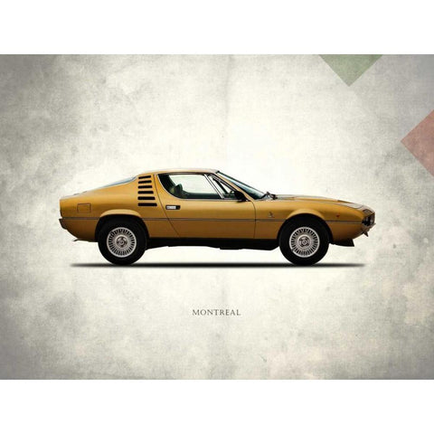 Alfa-Romeo Montreal 1972 Black Modern Wood Framed Art Print by Rogan, Mark