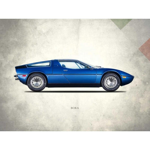 Maserati Bora 1973 Gold Ornate Wood Framed Art Print with Double Matting by Rogan, Mark