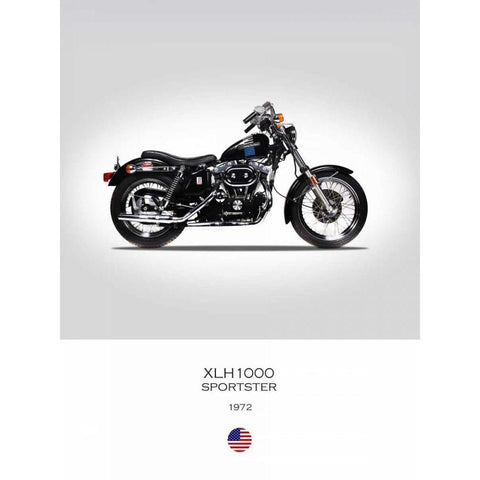 Harley Davidson XLH1000 Sports Gold Ornate Wood Framed Art Print with Double Matting by Rogan, Mark