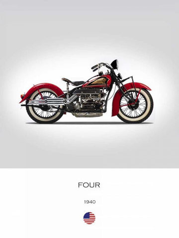 Indian Four 1940 White Modern Wood Framed Art Print with Double Matting by Rogan, Mark