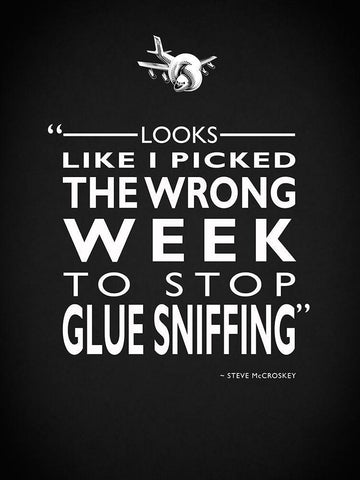 Airplane - Glue Sniffing Black Ornate Wood Framed Art Print with Double Matting by Rogan, Mark