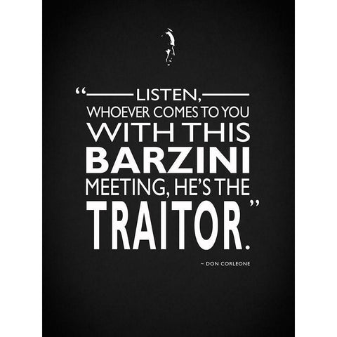 Godfather Barzini Traitor Black Modern Wood Framed Art Print by Rogan, Mark
