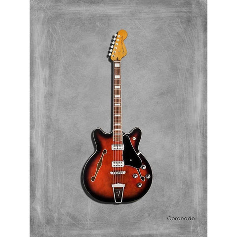 Fender Coronado White Modern Wood Framed Art Print by Rogan, Mark