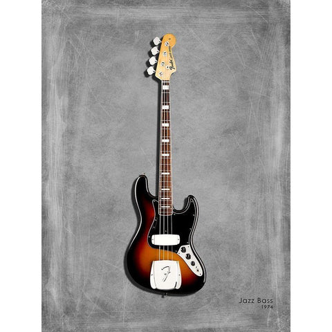Fender Jazzbass74 Gold Ornate Wood Framed Art Print with Double Matting by Rogan, Mark