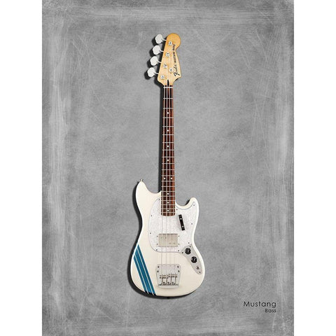 Fender MustangBass White Modern Wood Framed Art Print by Rogan, Mark