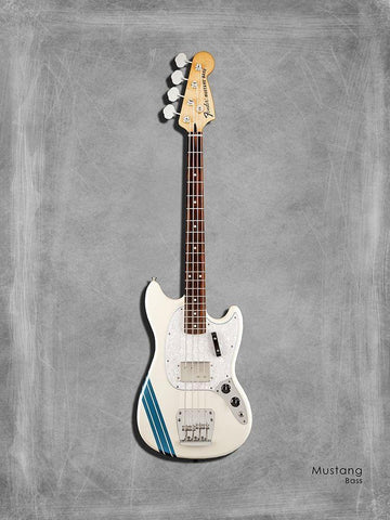 Fender MustangBass White Modern Wood Framed Art Print with Double Matting by Rogan, Mark