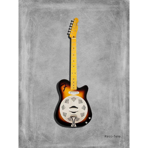 Fender Reso Tele Gold Ornate Wood Framed Art Print with Double Matting by Rogan, Mark
