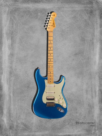 Fender Stratocaster 57 White Modern Wood Framed Art Print with Double Matting by Rogan, Mark
