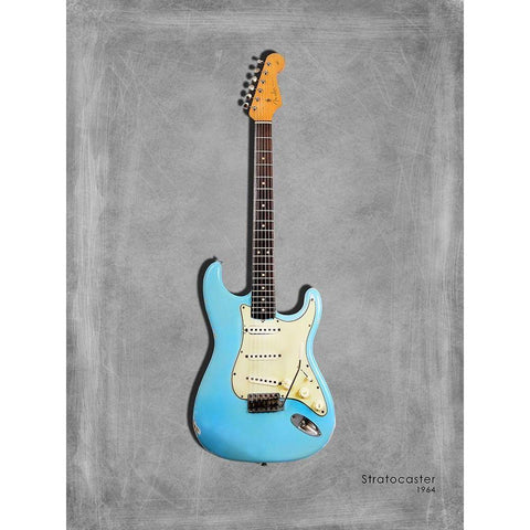 Fender Stratocaster 64 Black Modern Wood Framed Art Print with Double Matting by Rogan, Mark
