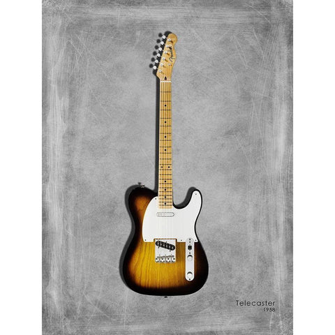 Fender Telecaster 58 Black Modern Wood Framed Art Print by Rogan, Mark