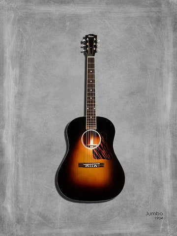 Gibson OriginalJumbo 1934 White Modern Wood Framed Art Print with Double Matting by Rogan, Mark