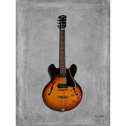 Gibson Semi hollow Black Modern Wood Framed Art Print with Double Matting by Rogan, Mark