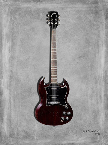 Gibson SG Special 1967 Black Ornate Wood Framed Art Print with Double Matting by Rogan, Mark
