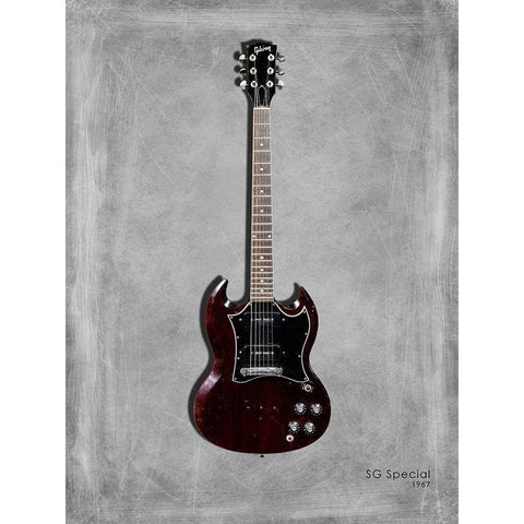 Gibson SG Special 1967 Black Modern Wood Framed Art Print by Rogan, Mark