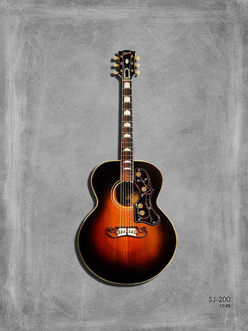 Gibson Sj 200 1948 White Modern Wood Framed Art Print with Double Matting by Rogan, Mark
