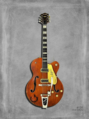 Gretsch 6120 ChetAtkins 56 Black Ornate Wood Framed Art Print with Double Matting by Rogan, Mark