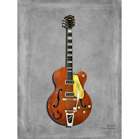 Gretsch 6120 ChetAtkins 56 Black Modern Wood Framed Art Print by Rogan, Mark
