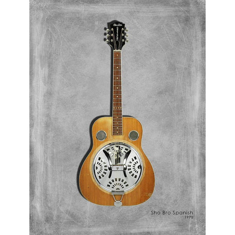 Gretsch Sho Bro Spanish 1970 Black Modern Wood Framed Art Print by Rogan, Mark