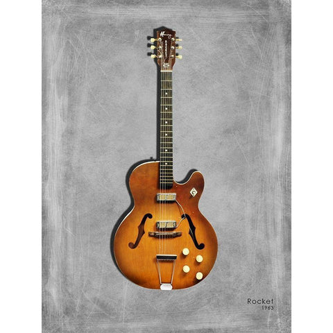 Harmony Rocket SemiAcoustic 63 Gold Ornate Wood Framed Art Print with Double Matting by Rogan, Mark