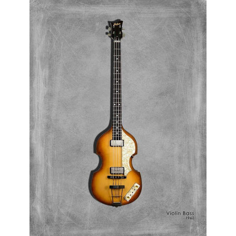 Hofner Violin Bass 62 White Modern Wood Framed Art Print by Rogan, Mark