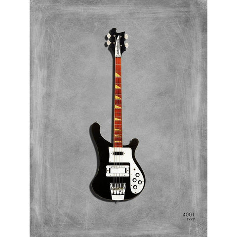 Rickenbacker 4001 1979 White Modern Wood Framed Art Print by Rogan, Mark