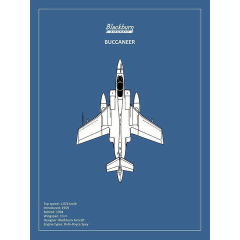 BP Blackburn Buccaneer  Gold Ornate Wood Framed Art Print with Double Matting by Rogan, Mark