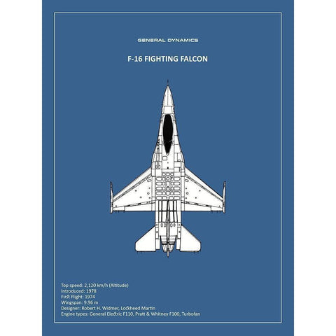 BP F-16 Fighting Falcon  White Modern Wood Framed Art Print by Rogan, Mark