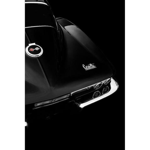 The Corvette Stingray In Black Black Modern Wood Framed Art Print with Double Matting by Rogan, Mark