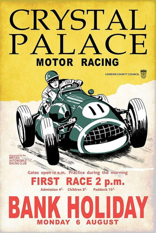 Crystal Palace Racing II White Modern Wood Framed Art Print with Double Matting by Rogan, Mark