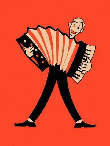 The Accordion White Modern Wood Framed Art Print with Double Matting by Rogan, Mark