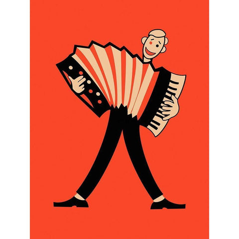 The Accordion Black Modern Wood Framed Art Print by Rogan, Mark