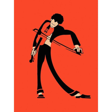 The Violin White Modern Wood Framed Art Print by Rogan, Mark
