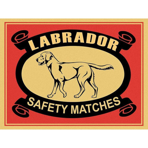 Labrador Safety Matches Black Modern Wood Framed Art Print with Double Matting by Rogan, Mark