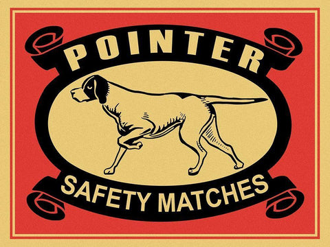 Pointer Safety Matches White Modern Wood Framed Art Print with Double Matting by Rogan, Mark