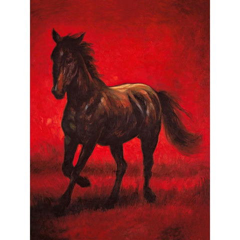 Stallion II Black Modern Wood Framed Art Print with Double Matting by Vargas, Ricardo