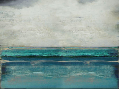 Highlighted Teal White Modern Wood Framed Art Print with Double Matting by Hamilton, Taylor
