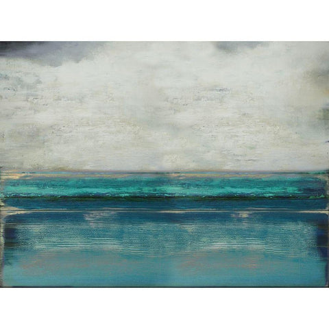 Highlighted Teal Gold Ornate Wood Framed Art Print with Double Matting by Hamilton, Taylor