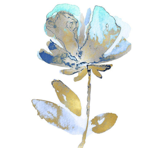 Fresh Bloom Aqua II Black Modern Wood Framed Art Print with Double Matting by Austin, Vanessa
