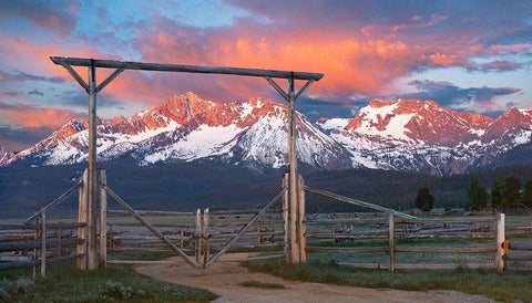 Sawtooth Morning White Modern Wood Framed Art Print with Double Matting by Dawson, Robert