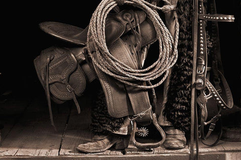 Waiting for A Ride Black Ornate Wood Framed Art Print with Double Matting by Dawson, Robert
