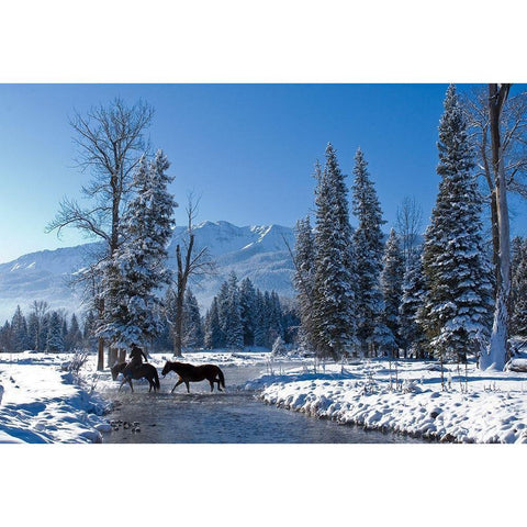 Winter In the Wallowa White Modern Wood Framed Art Print by Dawson, Robert