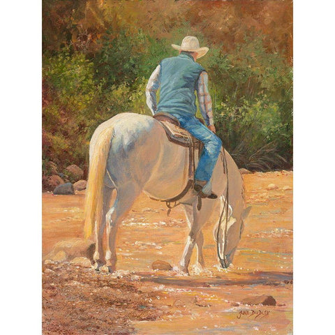 A Cool Drink Black Modern Wood Framed Art Print with Double Matting by Dudley, June