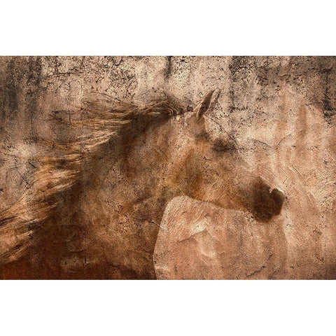 The Arab Prancer Gold Ornate Wood Framed Art Print with Double Matting by Dawson, Robert