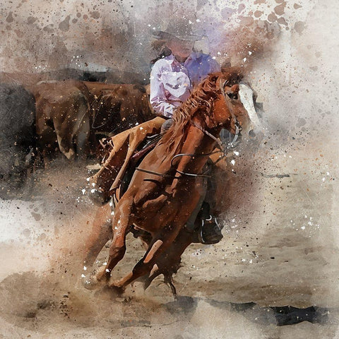Cowgirl II White Modern Wood Framed Art Print by Bolokofsky, Ronald