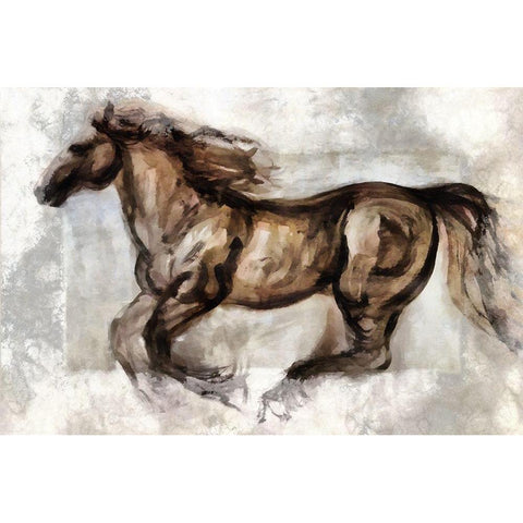 Full Trot White Modern Wood Framed Art Print by Bolokofsky, Ronald