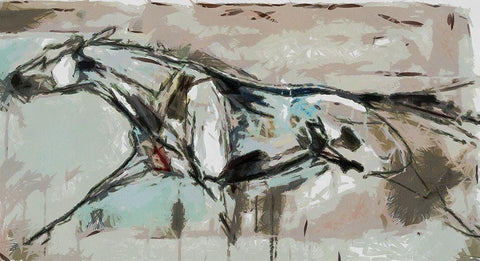 Graceful Trot White Modern Wood Framed Art Print with Double Matting by Bolokofsky, Ronald