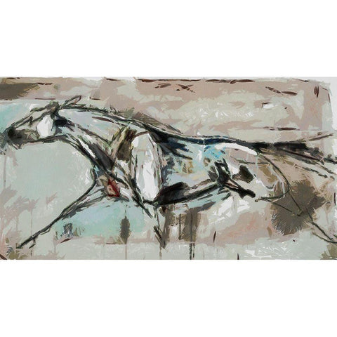 Graceful Trot White Modern Wood Framed Art Print by Bolokofsky, Ronald