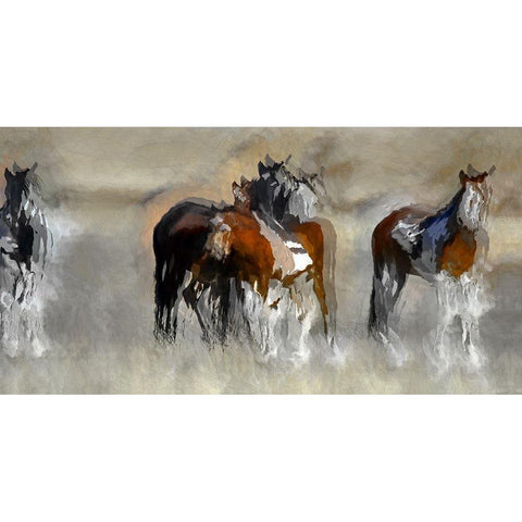 Grass Lands Splatter White Modern Wood Framed Art Print by Bolokofsky, Ronald