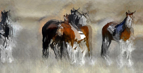 Grass Lands Splatter Black Ornate Wood Framed Art Print with Double Matting by Bolokofsky, Ronald