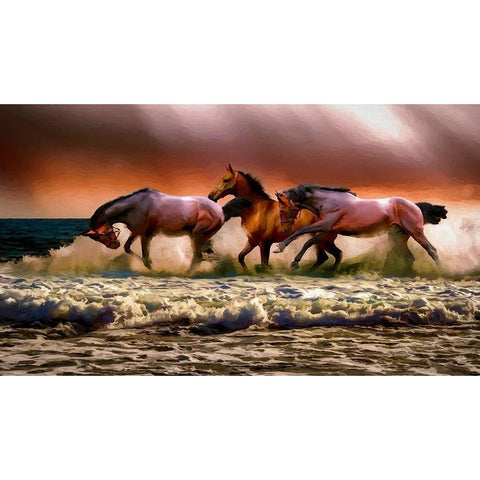 Making Waves White Modern Wood Framed Art Print by Bolokofsky, Ronald
